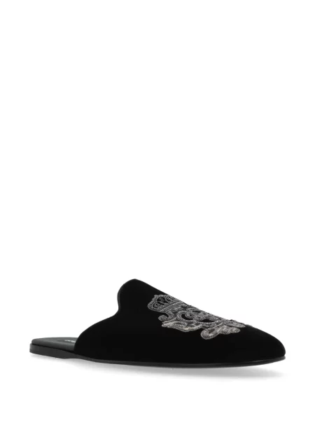 Papuci de casă Dolce & Gabbana cu broderie negru