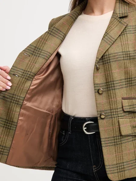 Шерстяной пиджак Barbour зеленый