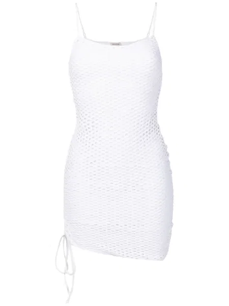 Rochie mini Amir Slama cu șireturi din dantelă de costum alb