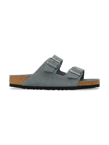 Велурени чехли Birkenstock Arizona сиво
