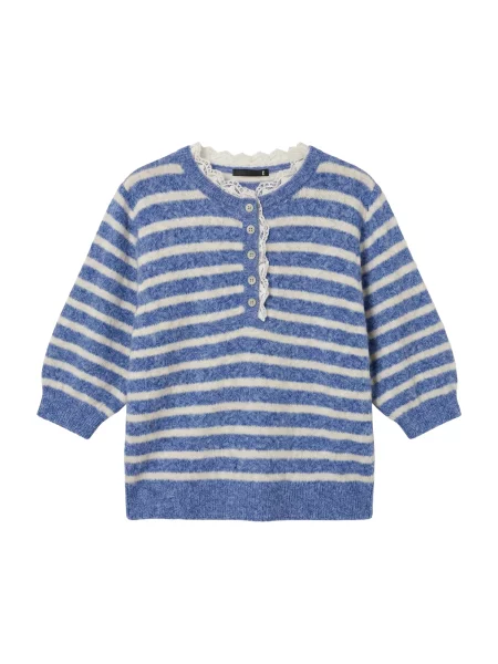 VERO MODA Sveter VMDOFFY modrá melírovaná / melírovaná biela