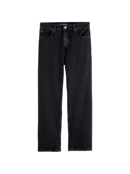 Blugi drepți Scotch & Soda cu autograf negru