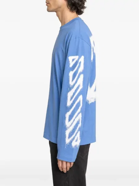 Lung tricou Off-white cu imagine alb