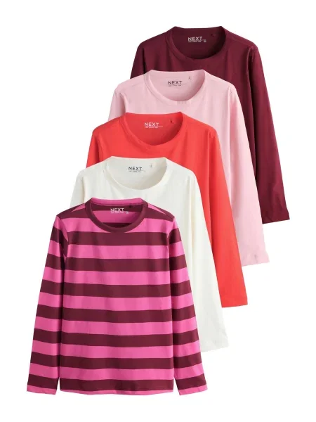 Next Tricou roz / roz deschis / roșu burgundy alb