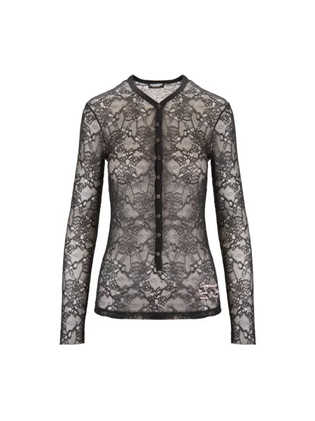 Bluzka Dsquared2 z dekoltem w serek czarna