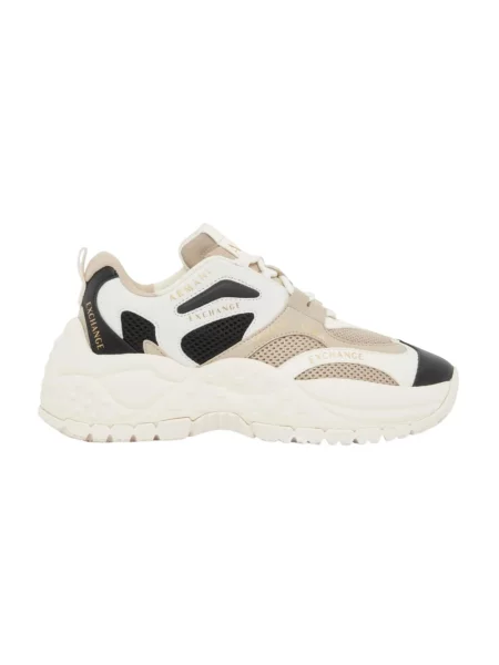 Sneakersy Armani Exchange skórzane beżowe