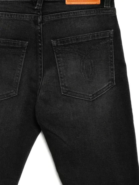 Jeansy straight leg dziecięce Versace czarne