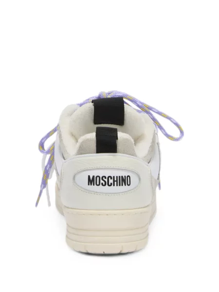 Sneakerși Moschino din dantelă alb