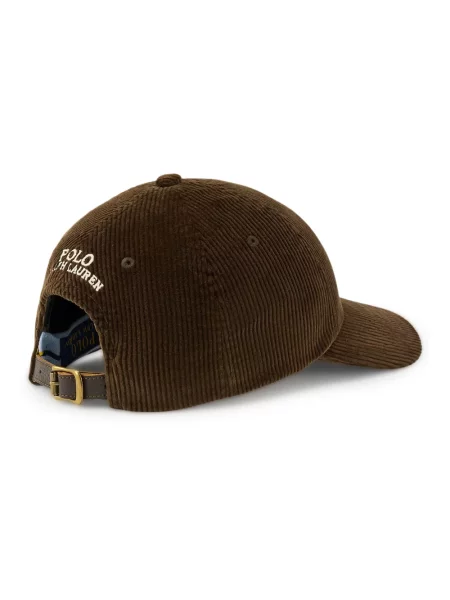 Czapka z daszkiem z wyhaftowanym logo Polo Ralph Lauren brązowa