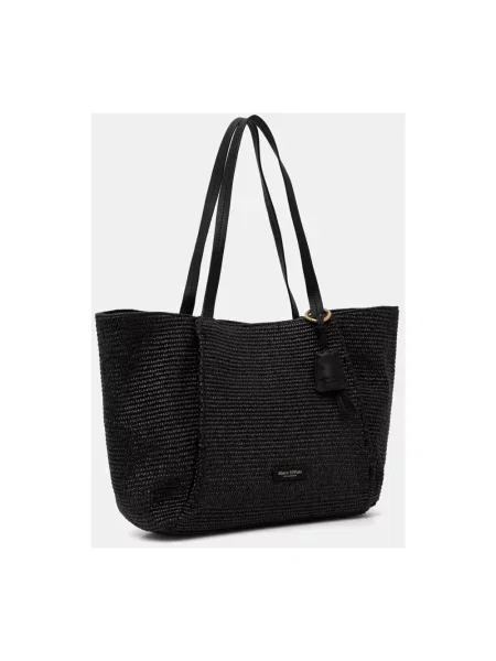 Marc O'Polo torebka shopper pleciona czarna