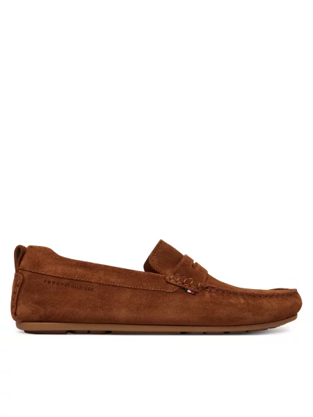 Μοκασίνια Tommy Hilfiger Core Hilfiegr Suede Driver Εκρού