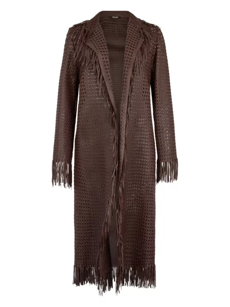 Palton Roberto Cavalli din piele maro