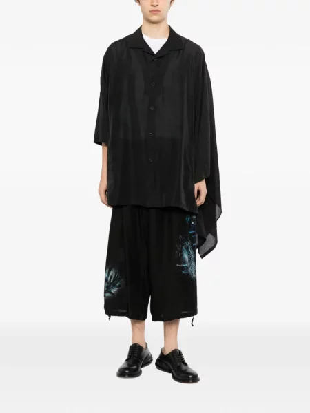 Cămașă Yohji Yamamoto asimetrică negru