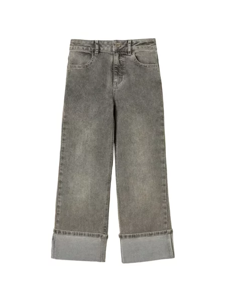 Jeansy straight leg dziecięce Twinset szare