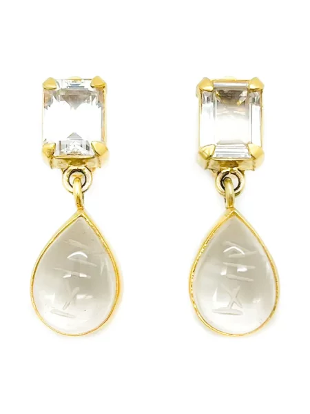 Cercei Jennifer Gibson Jewellery de cristal auriu