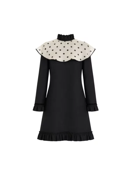 Sukienka Valentino Garavani wełniana garniturowa czarna