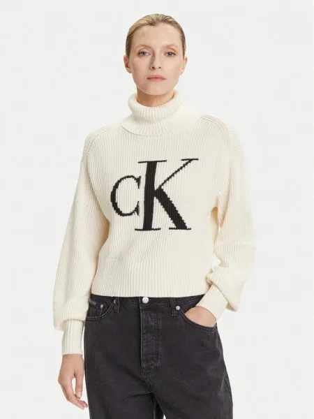 Calvin Klein Jeans Поло Екрю черно