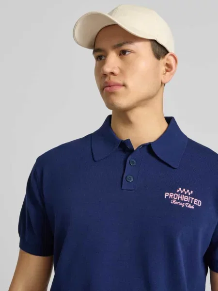 Koszulka polo o kroju regular fit z wyhaftowanym logo model Speedtrap' Prohibited
