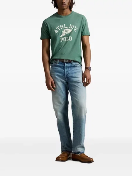 Długa koszulka Polo Ralph Lauren bez rękawów skórzana niebieska