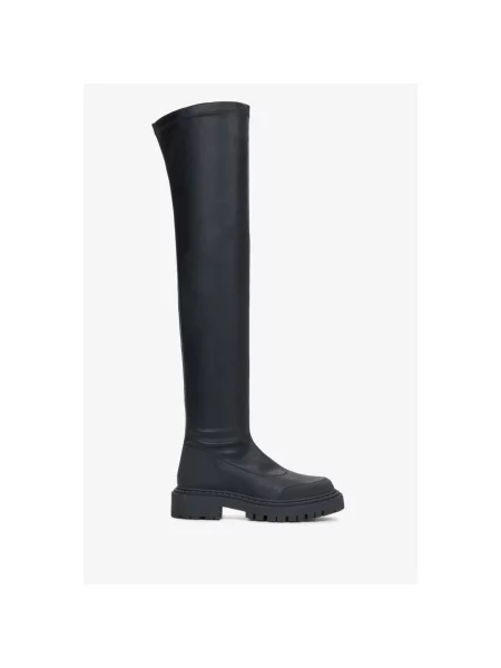 Кожаные ботфорты Estro черные