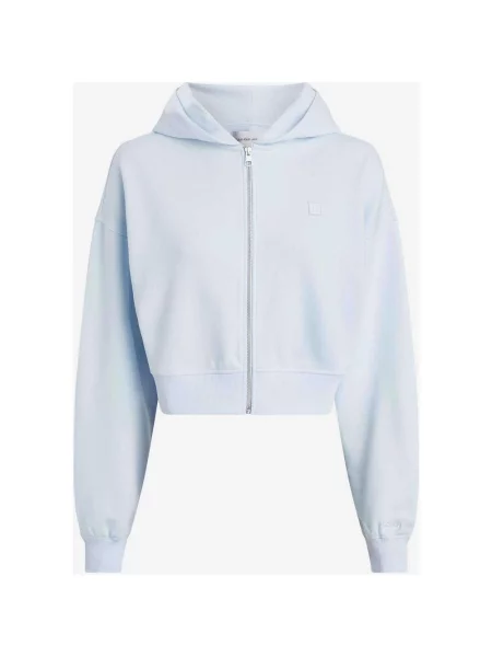 Bluza z kapturem i zamkiem błyskawicznym na całej długości Calvin Klein Jeans Badge L niebieskie