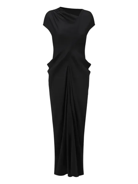 Sukienka midi Oude Waag asymetryczna drapowana do kolan czarna