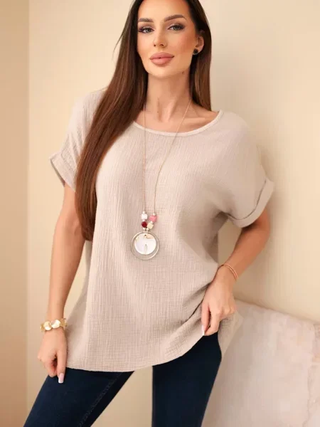 Bluza Kesi Włoski od muslina bež