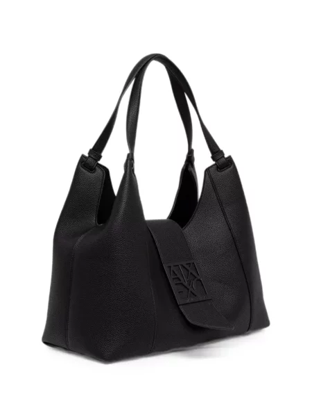 Geantă shopper Armani Exchange cu autograf negru