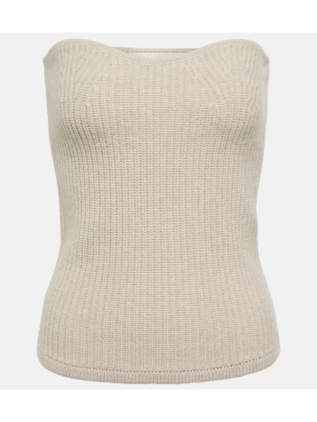 Sweter Isabel Marant wełniany bez ramiączek beżowy