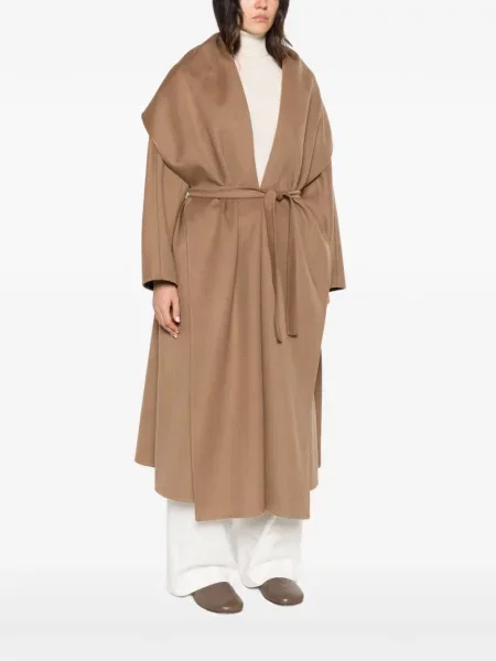 Gulerat cu centură palton Max Mara maro