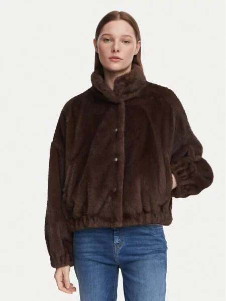 Jakna Weekend Max Mara s krznom smeđa