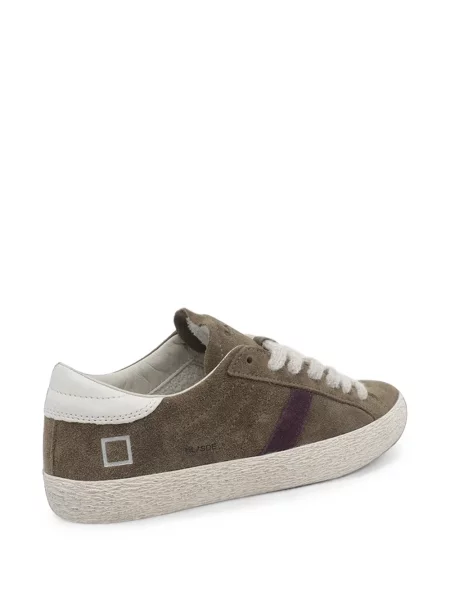 Sneakerși D.a.t.e. din piele de căprioară cu dungi maro