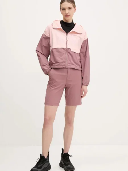 Columbia szorty outdoorowe Leslie Falls gładkie medium waist różowy