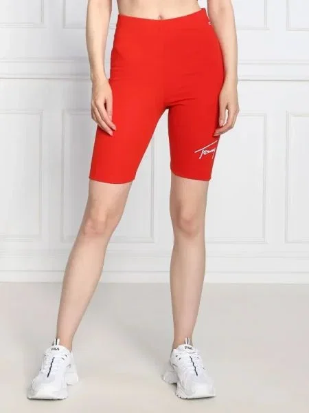 Tommy Jeans pantaloni scurți biker roșu