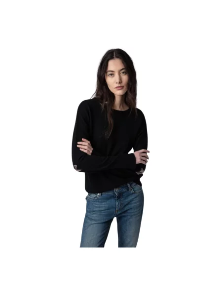 Sweter Zadig&voltaire z kaszmiru z naszywkami czarny