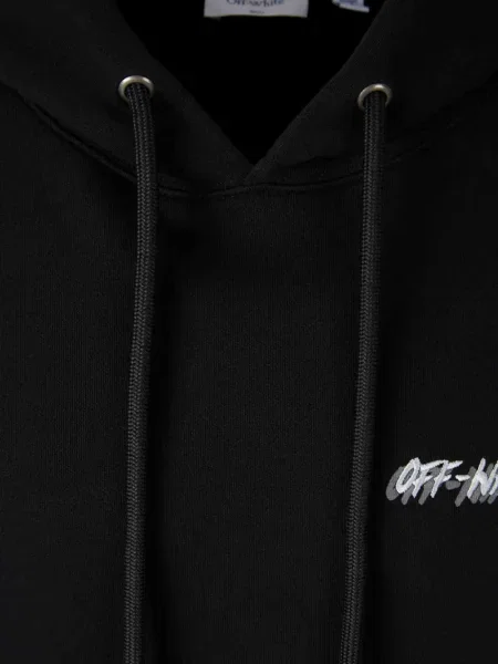 Hanorac cu glugă Off-white cu imagine alb