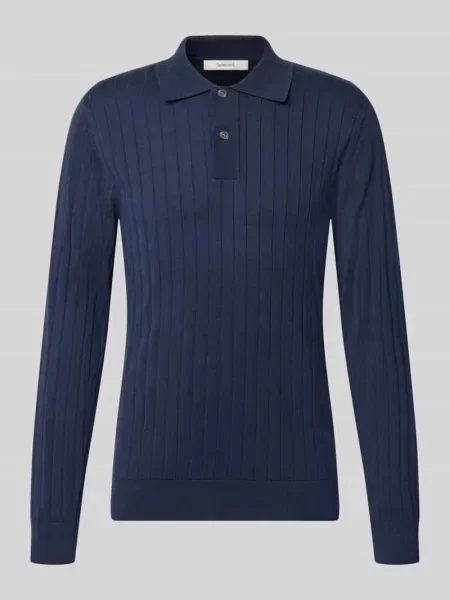 Koszulka polo o kroju regular fit z czystej bawełny model TORINO' Selected granatowa