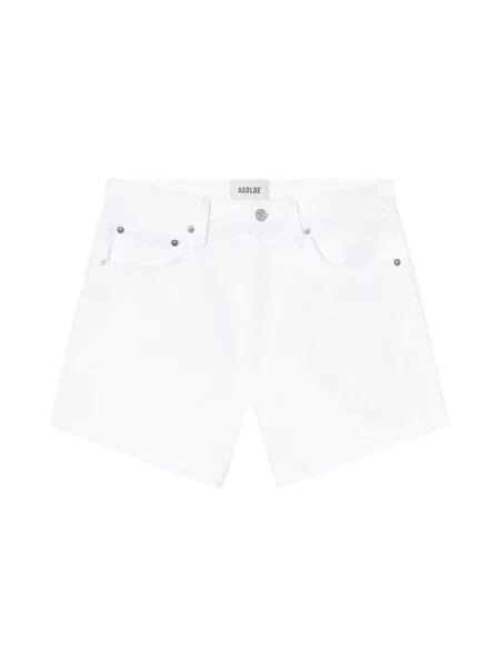 Szorty jeansowe Agolde z wysoką talią białe