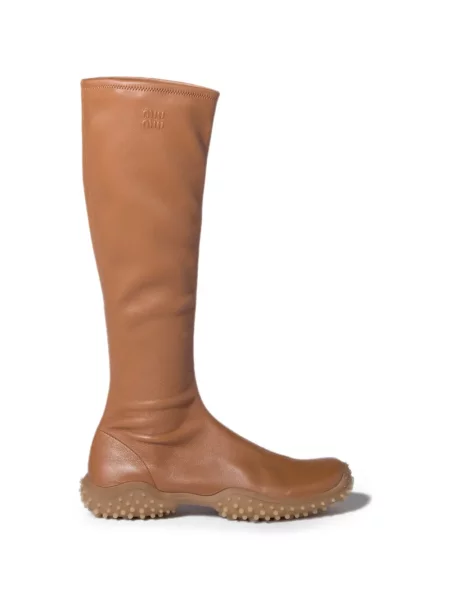 Botine Miu Miu din piele maro