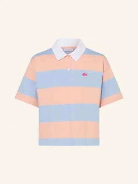 Lacoste Polo Tričko Z Džerzeje tmavě / lososová modrá