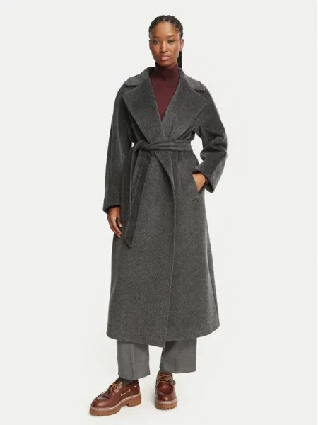 Vlněný kabát Weekend Max Mara šedý