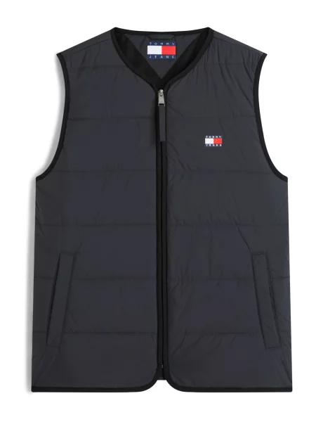 Tommy Jeans Vestă HERITAGE bleumarin / gri grafit / roșu alb