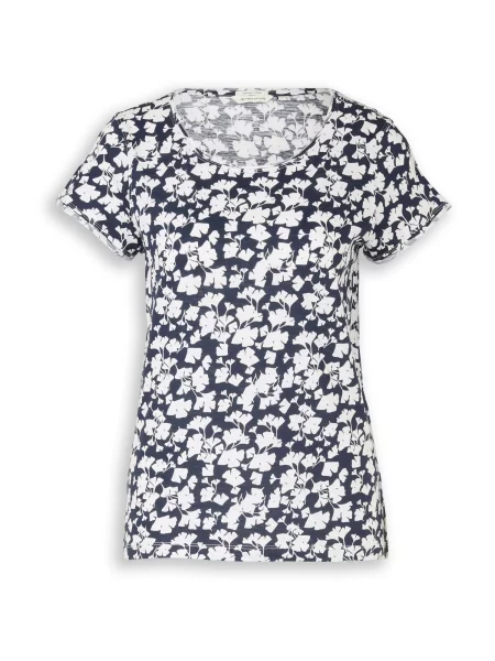 TOM TAILOR Tricou albastru noapte / murdar alb