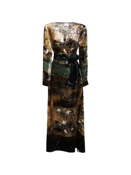 Rochie maxi Pierre-louis Mascia cu imagine maro
