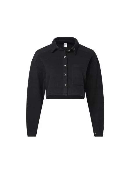 Geacă Reebok din fleece negru