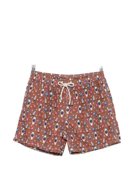 Slip de baie Mc2 Saint Barth cu imagine cu cordon maro