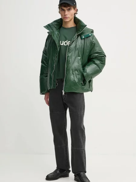 Études Studio geaca de puf barbati de iarna oversize verde