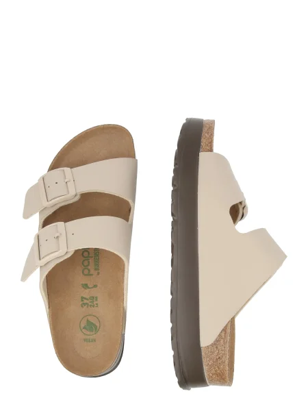 Papuci Birkenstock cu platformă bej