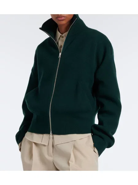 Geacă Extreme Cashmere din cașmir verde