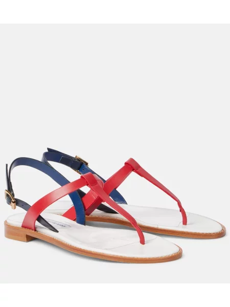 Chiloți tanga Manolo Blahnik din piele alb